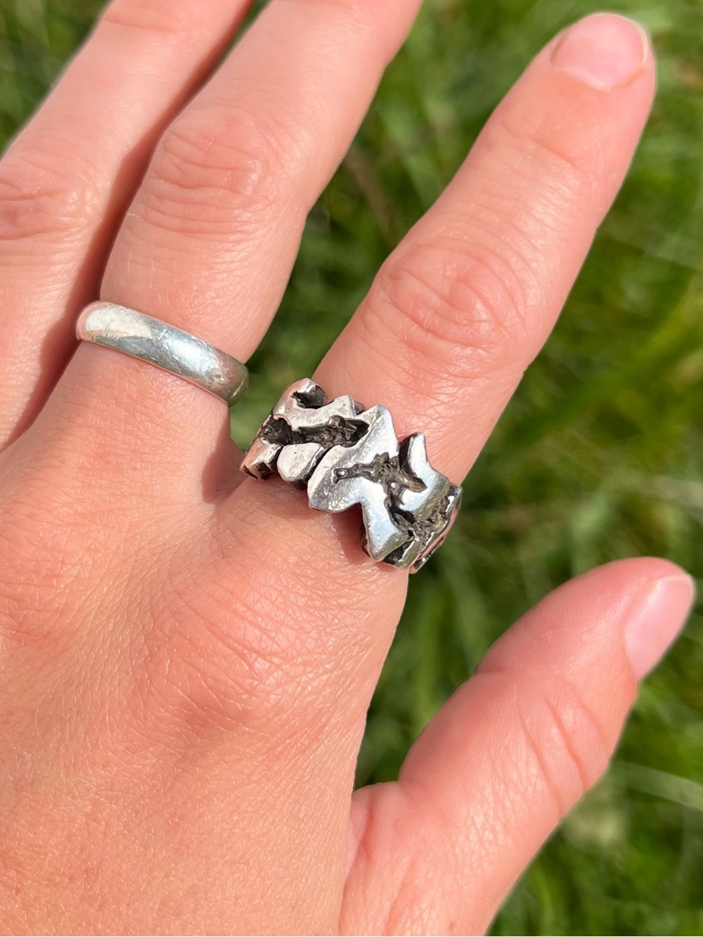 Chunky Silver Nugget Ring